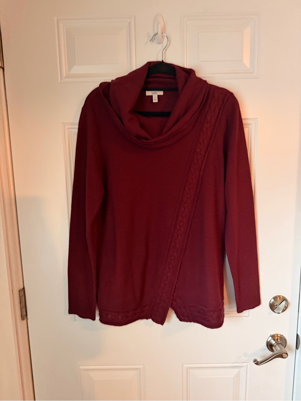 croft & barrow Burgundy Cowl Neck Sweater